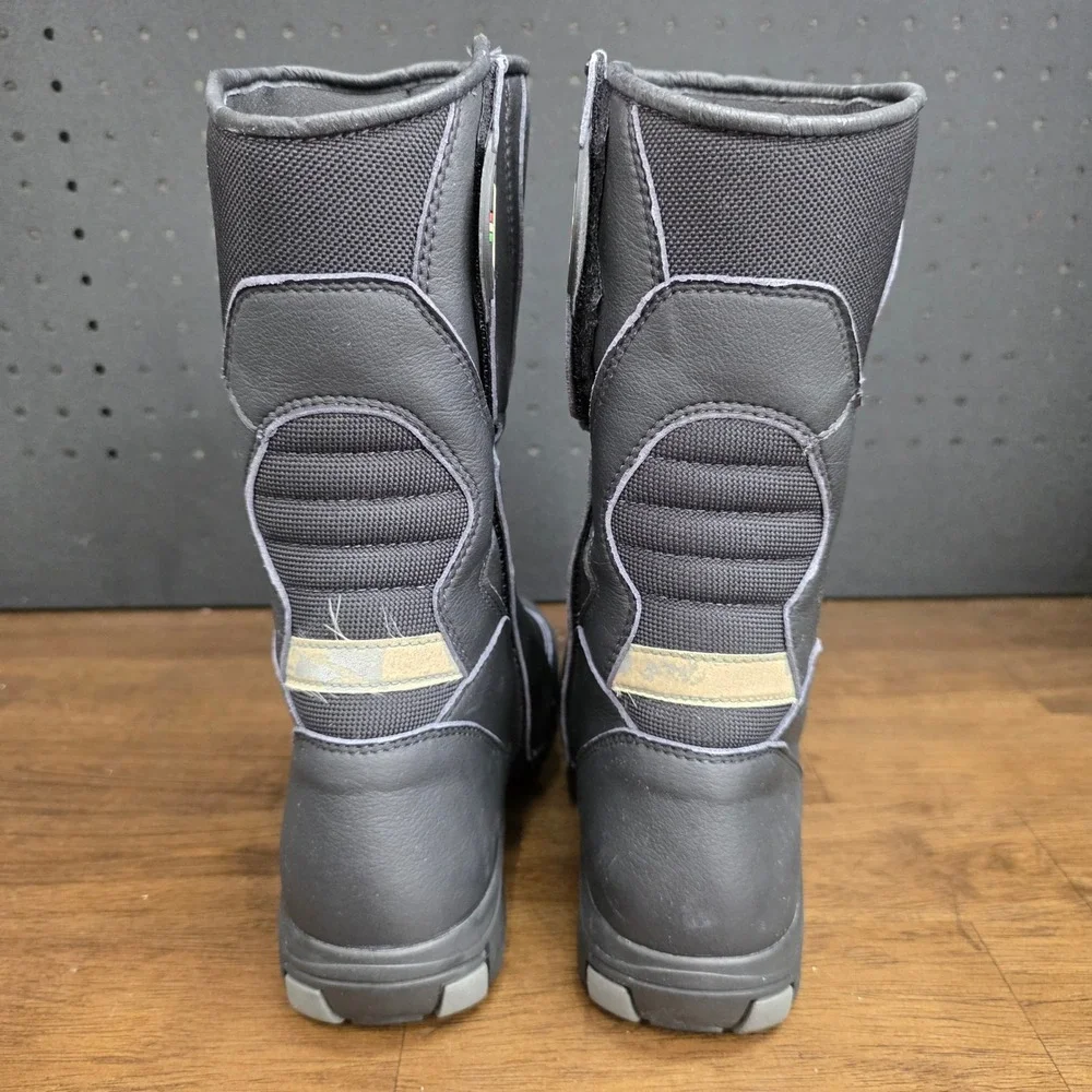Sidi Touring Motorcycle Boots Mens 7.5 Black Leather Mesh Road